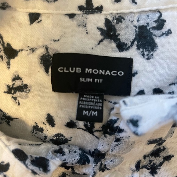 ✨SOLD✨Club Monaco Men’s Medium Slim Fit Floral Button Up - Picture 2 of 3